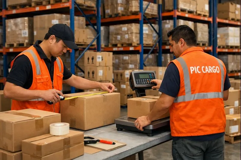 Cálculo de volumen y peso para carga consolidada (referencial)