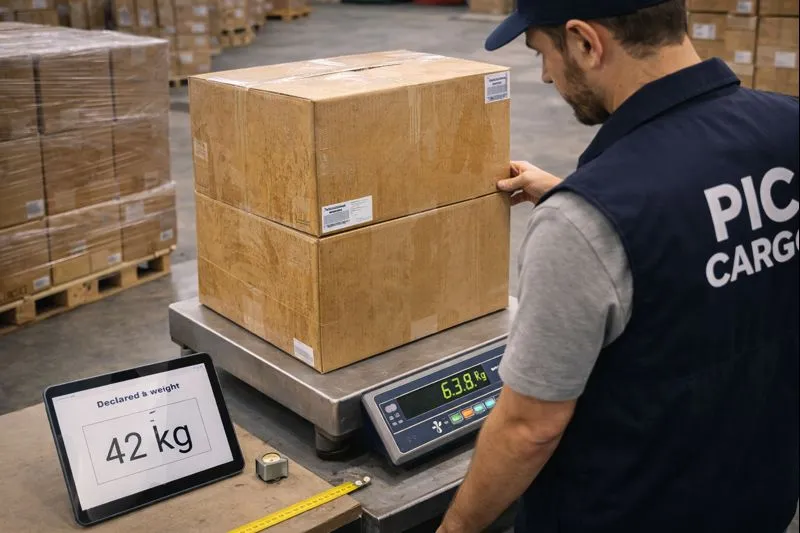 Pesaje de carga y verificación de peso bruto real