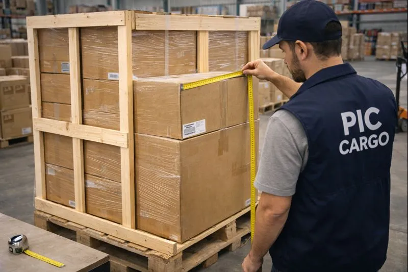 Embalaje reforzado con pallets que incrementa el volumen