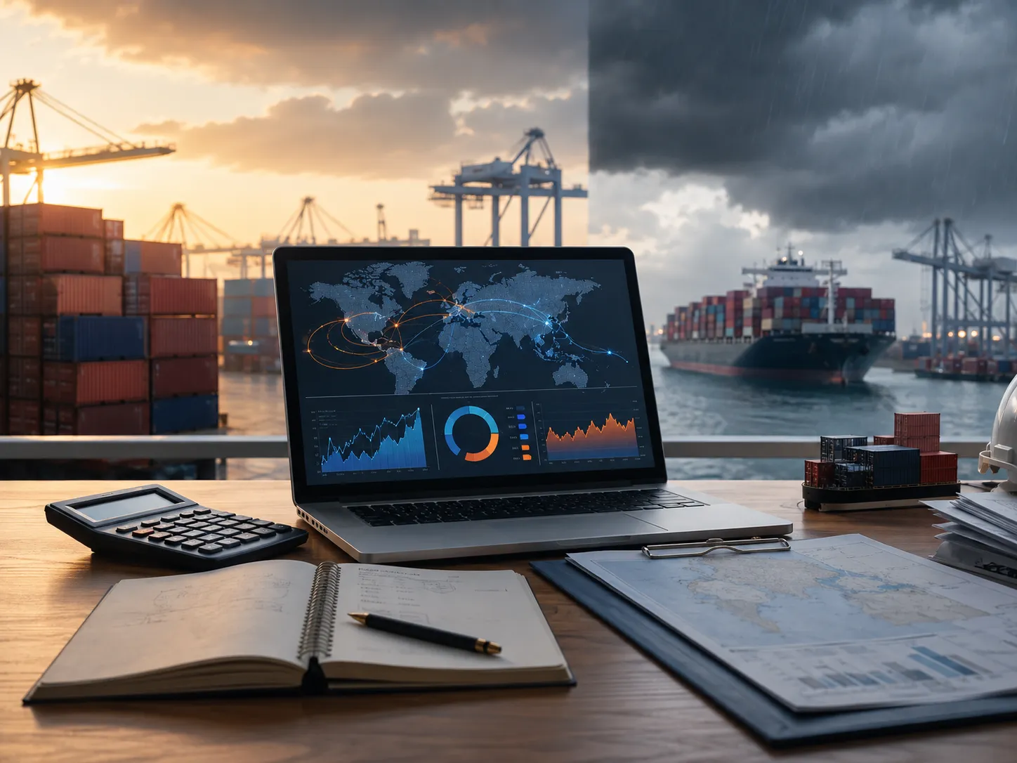 Buque portacontenedores y variación del mercado marítimo internacional