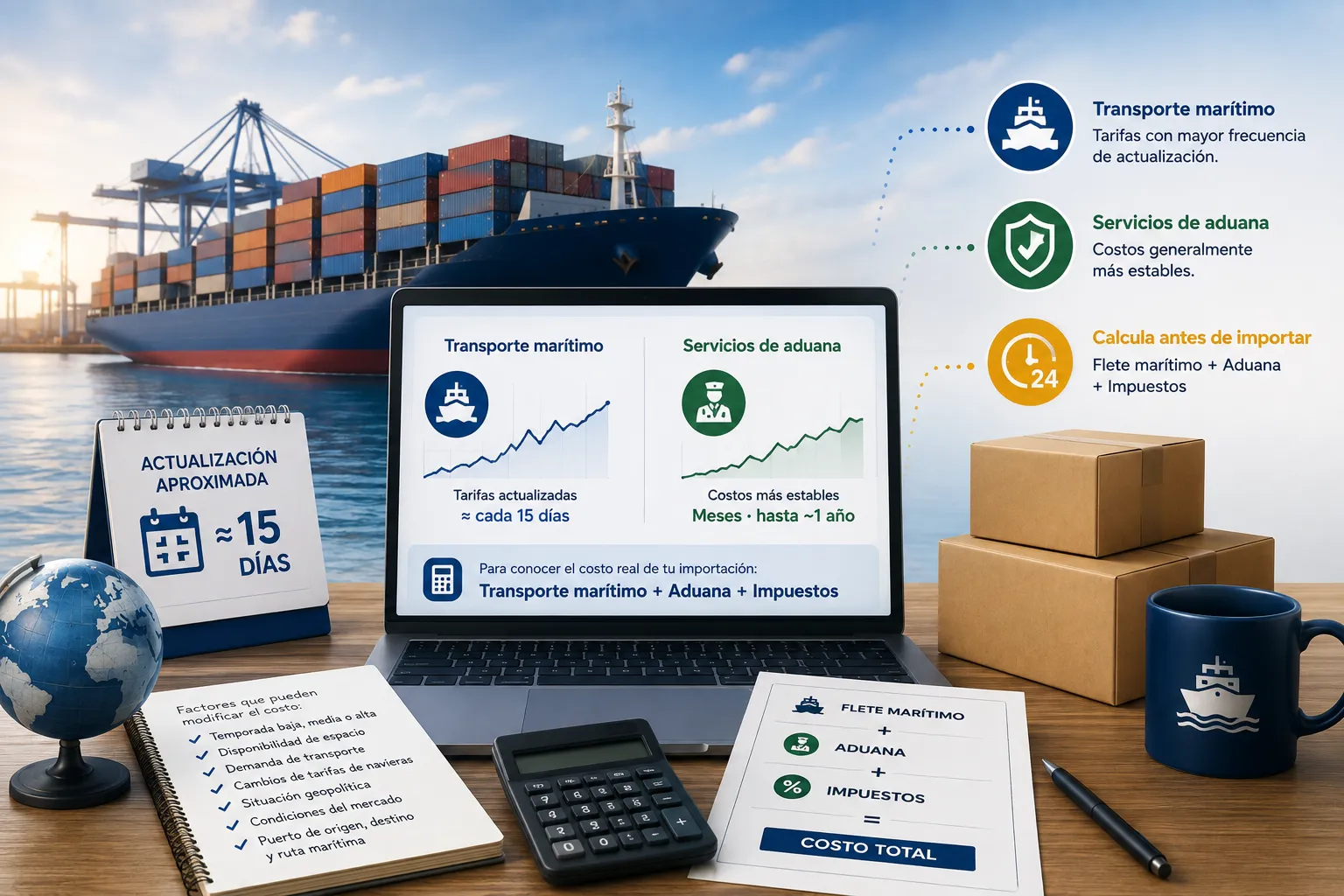 Transporte marítimo y operación logística internacional