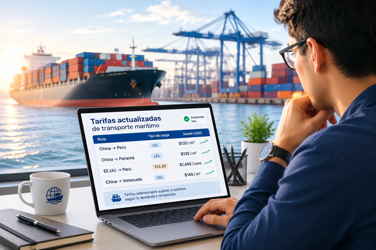 Buque portacontenedores para transporte marítimo internacional